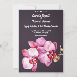 Romantische Orchideen Hochzeit mit Flora und Fauna Einladung