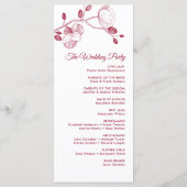 Romantische Orchideen Modernes Hochzeitsprogramm Menükarte (Rückseite)