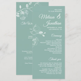 Romantische Orchideen Modernes Hochzeitsprogramm Menükarte