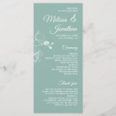 Romantische Orchideen Modernes Hochzeitsprogramm Menükarte (Vorderseite)