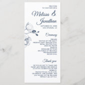 Romantische Orchideen Modernes Hochzeitsprogramm Menükarte (Vorderseite)