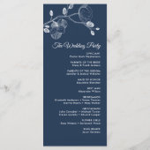 Romantische Orchideen Modernes Hochzeitsprogramm Menükarte (Rückseite)