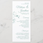 Romantische Orchideen Modernes Hochzeitsprogramm Menükarte (Vorderseite)