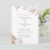 Romantische Orchideen und Pampas Grass Wedding Einladung (Stehend Vorderseite)