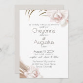 Romantische Orchideen und Pampas Grass Wedding Einladung (Vorne/Hinten)