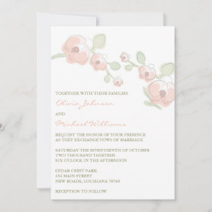 Romantische Orchideenhochzeit Einladung
