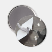 Romantische Origami-Krane Magnet (Vorderseite/Rückseite)