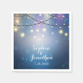 Romantische Outdoor Wedding Twinkle String Lights Serviette (Vorderseite)