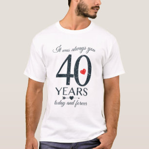 Romantische Paare 40. Hochzeitstag T-Shirt