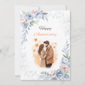 Romantische Paare feiern zum Jubiläum Einladung (Vorderseite)