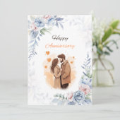 Romantische Paare feiern zum Jubiläum Einladung (Stehend Vorderseite)