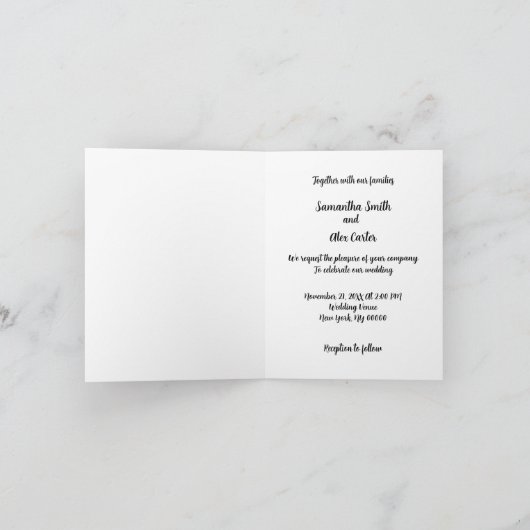 Romantische Paare Hochzeit Einladung (Innenseite)