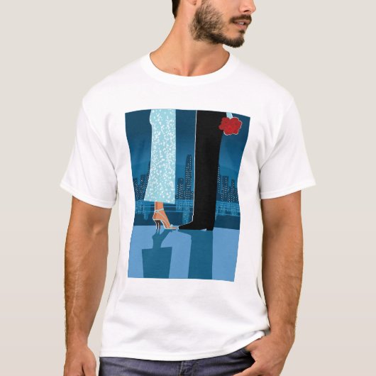 Romantische Paare in der Stadt T-Shirt (Vorderseite)