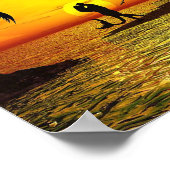 Romantische Paare Meerjungfrau Sonnenuntergang Pal Poster (Ecke)