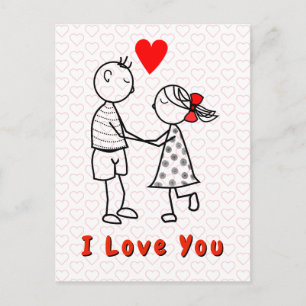 Romantische Paarkarte Ich liebe dich Postkarte
