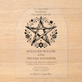 Romantische Pagan Wicca Hochzeit Acryleinladungen (Vorderseite)