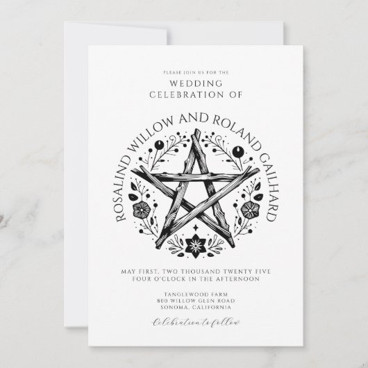 Romantische Pagan Wicca Hochzeit Einladung (Vorderseite)