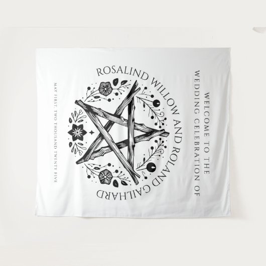 Romantische Pagan Wicca Hochzeit Wandteppich (Vorderseite (Horizontal))