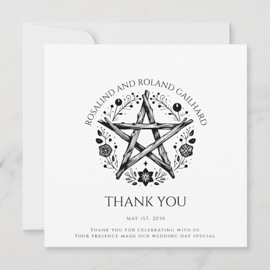 Romantische Pagan Wicca Hochzeitswohnung Dankeschö Dankeskarte (Vorderseite)