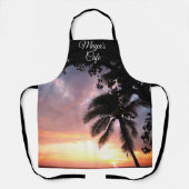 Romantische Palme Tree Sunset Personalisiert Schürze (Vorderseite)