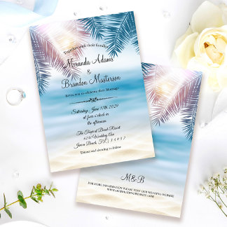 Romantische Palmen Tree Tropical Island Beach Hoch Einladung