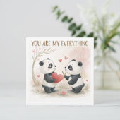 Romantische Panda-Karte Feiertagskarte (Stehend Vorderseite)