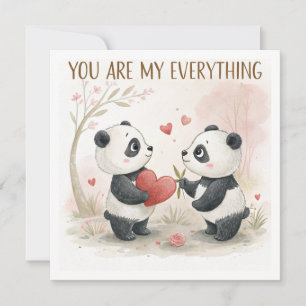 Romantische Panda-Karte Feiertagskarte