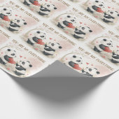 Romantische Panda-Karte Geschenkpapier (Ecke)