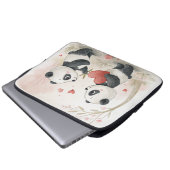 Romantische Panda-Karte Laptopschutzhülle (Vorne Knopf)