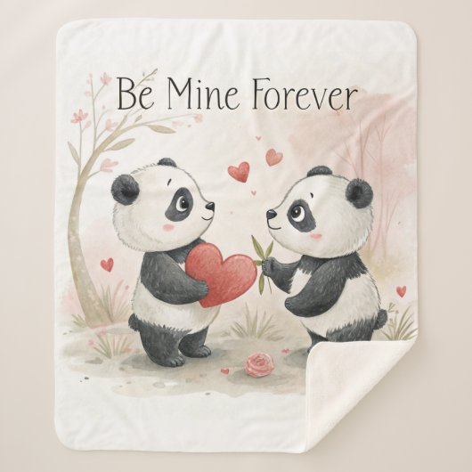 Romantische Panda-Karte - Seien Sie mein ewig Sherpadecke (Vorderseite)