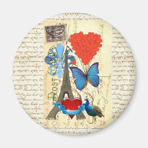 Romantische Paris-Collage Magnet
