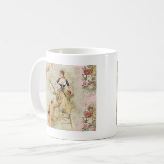 Romantische Paris Liebhaber rosa Shabbychie Kaffeetasse (Vorderseite Links)