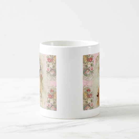 Romantische Paris Liebhaber rosa Shabbychie Kaffeetasse (Mittel)