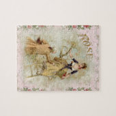 Romantische Paris Liebhaber rosa Shabbychie Puzzle (Horizontal)