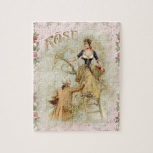 Romantische Paris Liebhaber rosa Shabbychie Puzzle