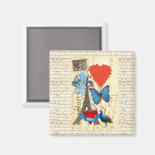 Romantische Pariser Collage Magnet (Vorderseite/Rückseite)