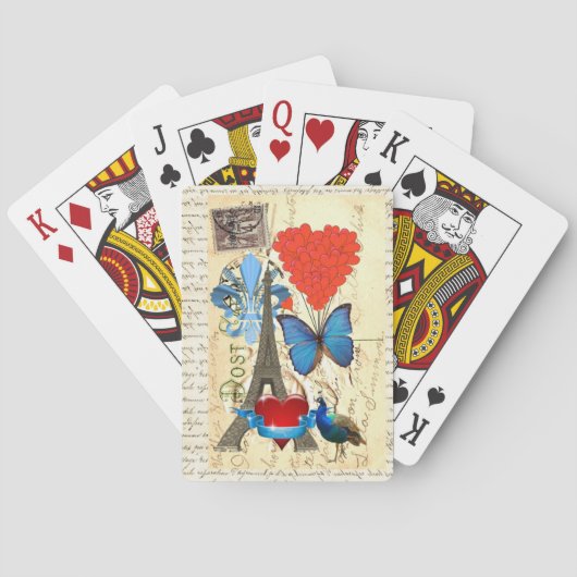 Romantische Pariser Collage Spielkarten (Rückseite)