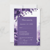 Romantische Pariser Hochzeit | lilaFloral & Eiffel RSVP Karte (Vorderseite)