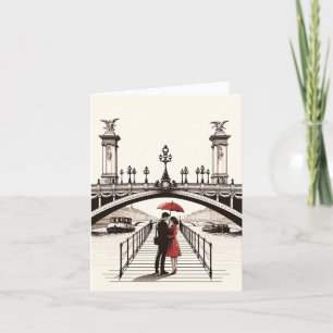 Romantische Pariser Liebe Card - Feiern Sie Ihre L Feiertagskarte