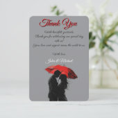 Romantische Pariser Liebe Silhouette Dankeskarte (Stehend Vorderseite)