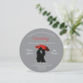 Romantische Pariser Liebe Silhouette Einladung (Stehend Vorderseite)