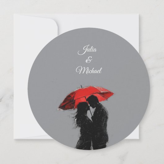 Romantische Pariser Liebe Silhouette Einladung (Rückseite)