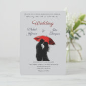 Romantische Pariser Liebe Silhouette Einladung (Stehend Vorderseite)