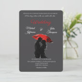 Romantische Pariser Liebe Silhouette Einladung (Stehend Vorderseite)