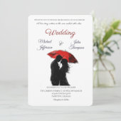 Romantische Pariser Liebe Silhouette Einladung (Stehend Vorderseite)