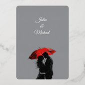 Romantische Pariser Liebe Silhouette Folieneinladung (Rückseite)