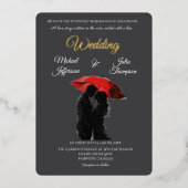 Romantische Pariser Liebe Silhouette Folieneinladung (Vorderseite)