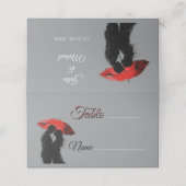 Romantische Pariser Liebe Silhouette Platzkarte (Außenseite Aufgefaltet)