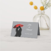 Romantische Pariser Liebe Silhouette Platzkarte (Rückseite)