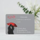 Romantische Pariser Liebe Silhouette RSVP Karte (Stehend Vorderseite)